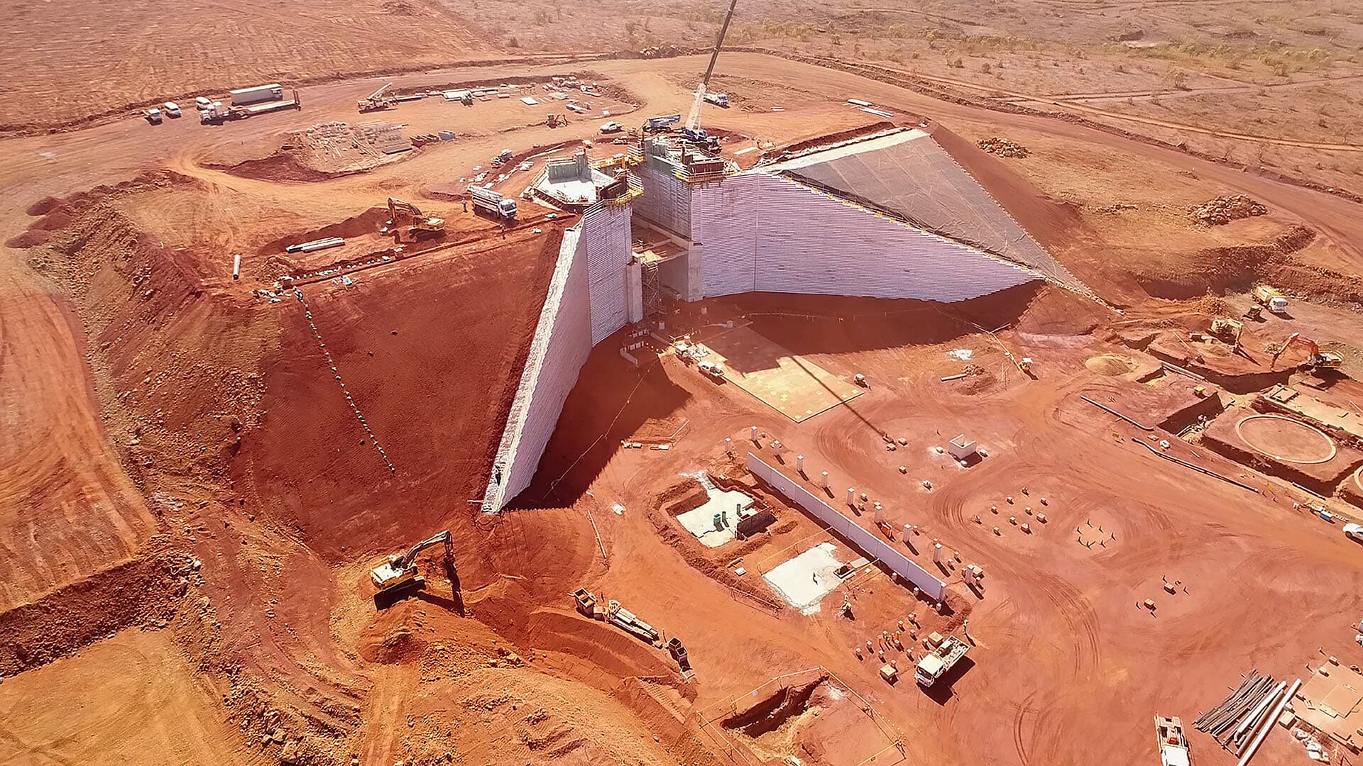 Aerial view of iron ore project site