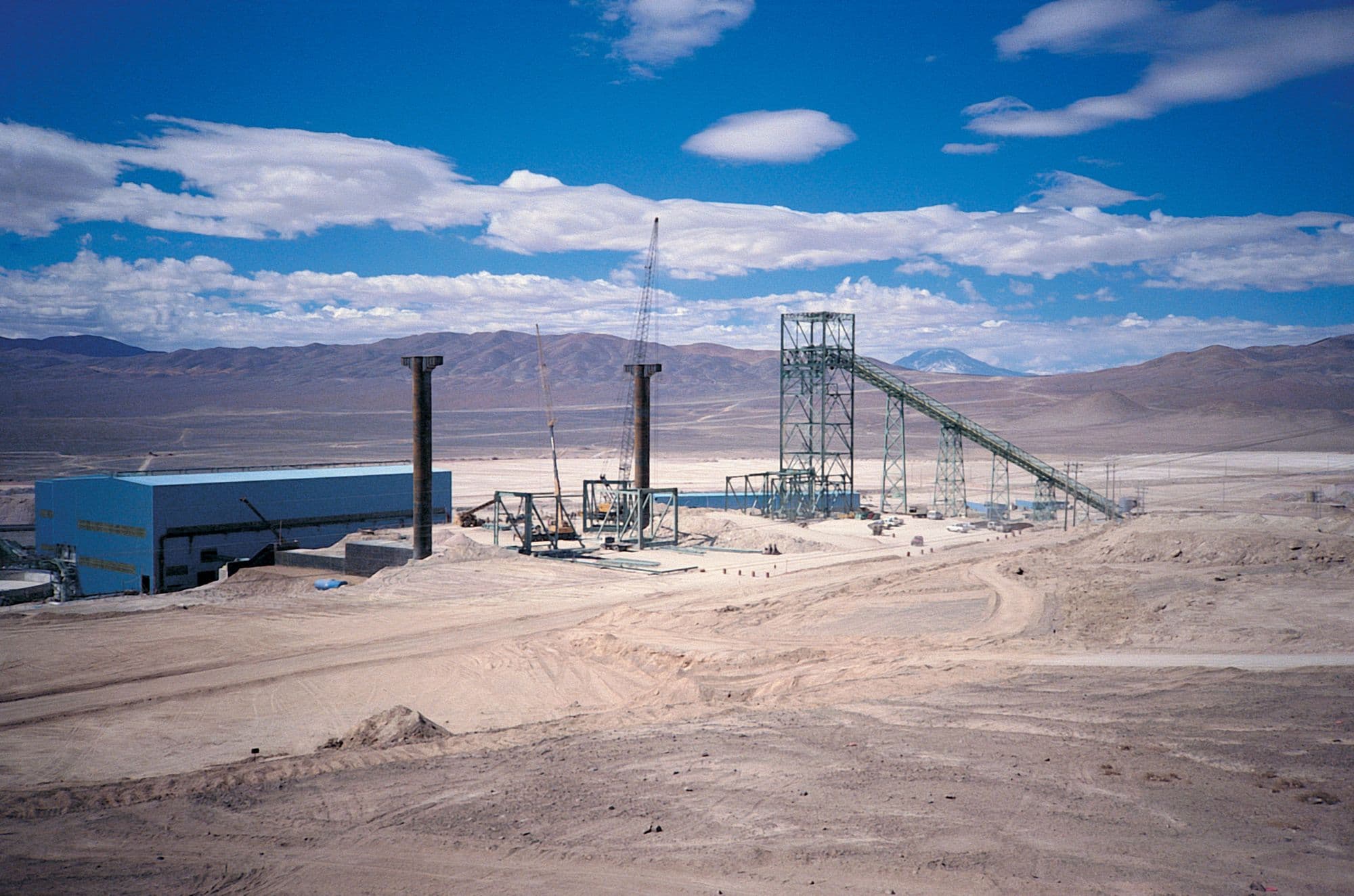 BHP Billiton Minera Escondida Copper Mine Facility in Landscape