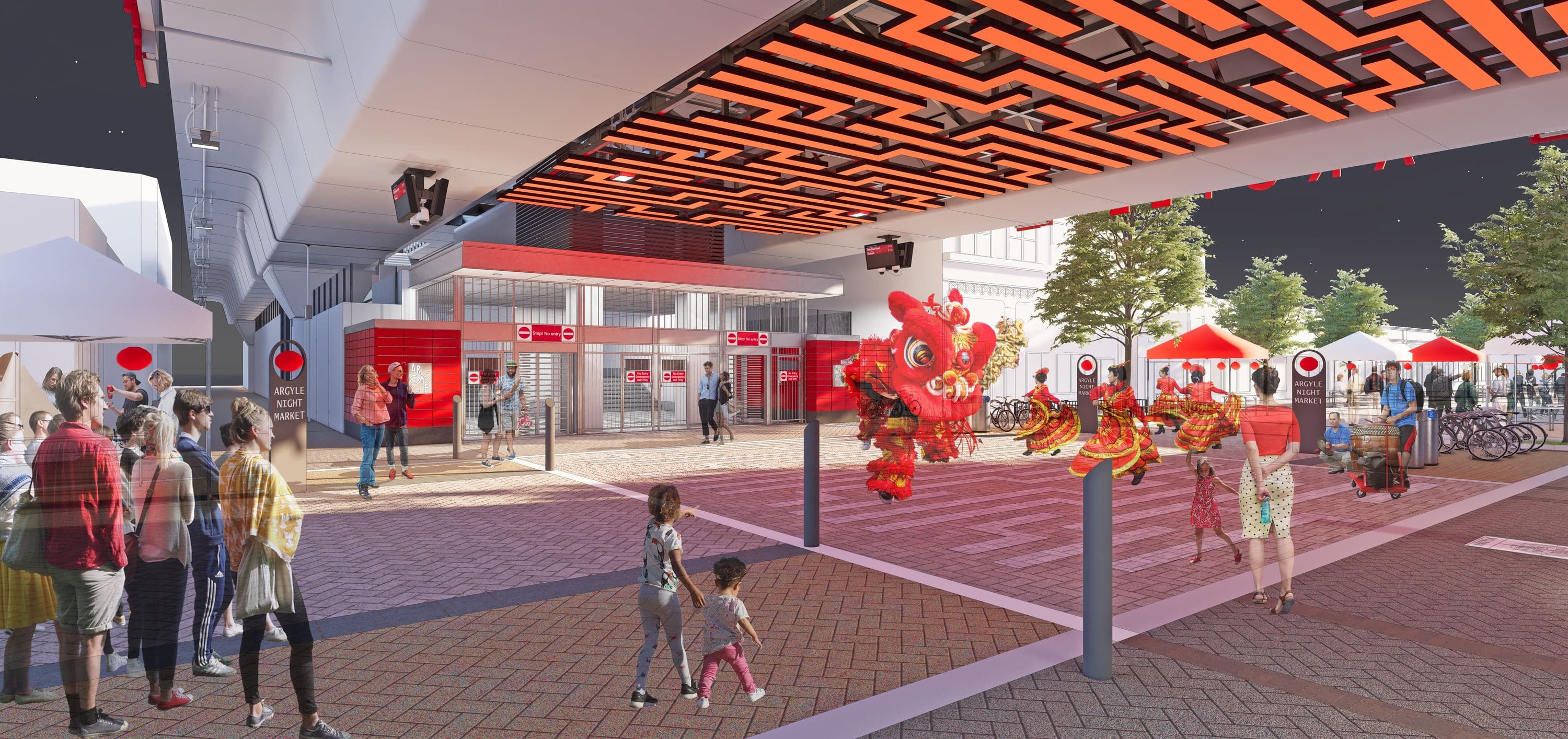 One of Four New Accessible Stations - Rendering (Night)