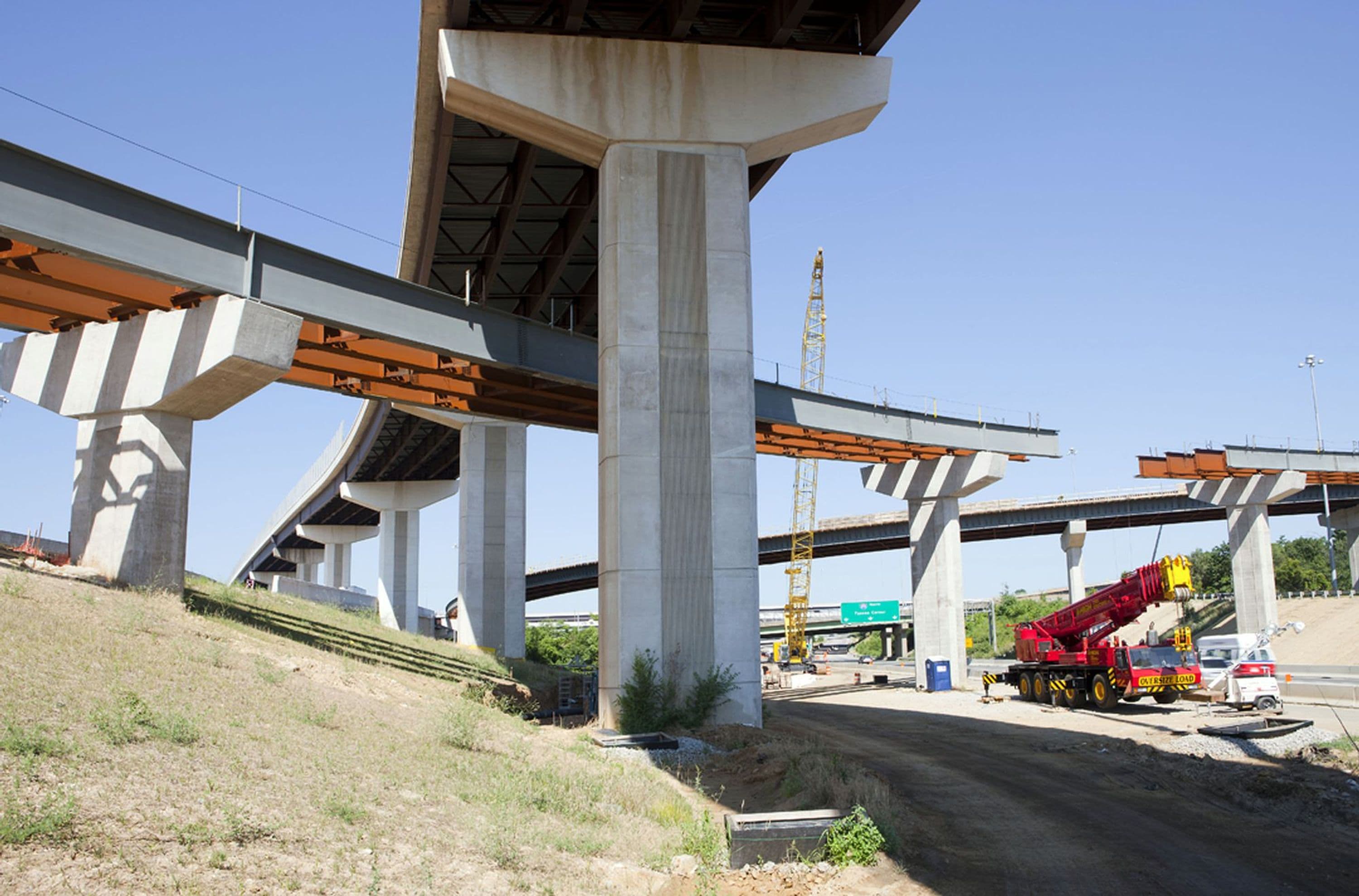 Tiered overpass construction