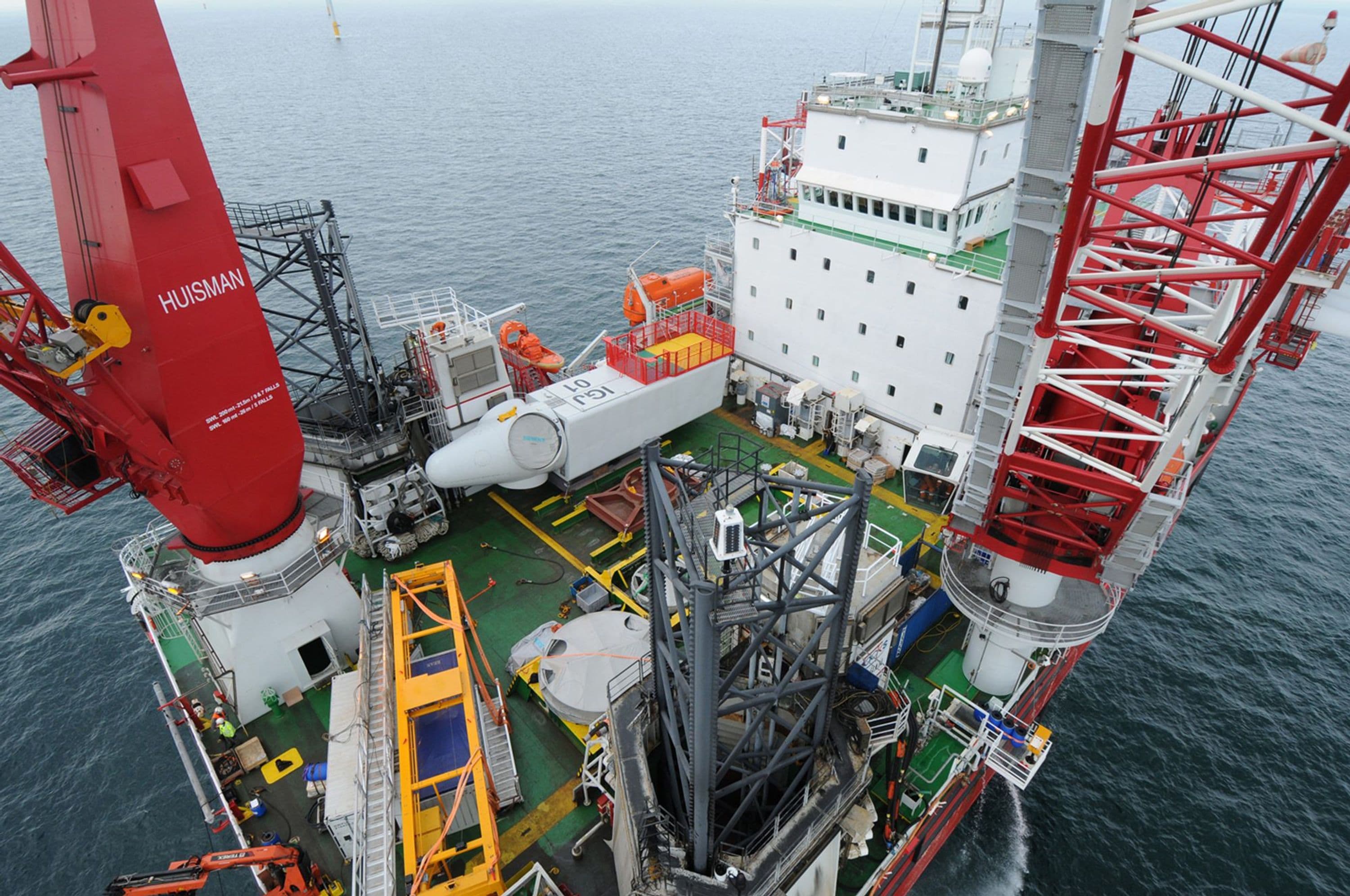 Turbine construction staging area