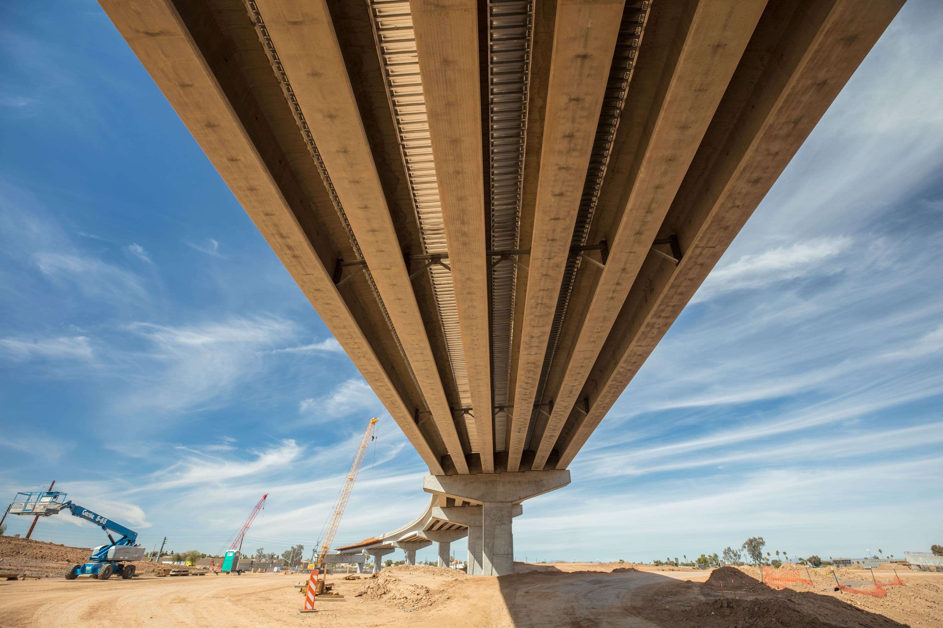 I-10 & 59th Avenue westbound flyover underside of overpass