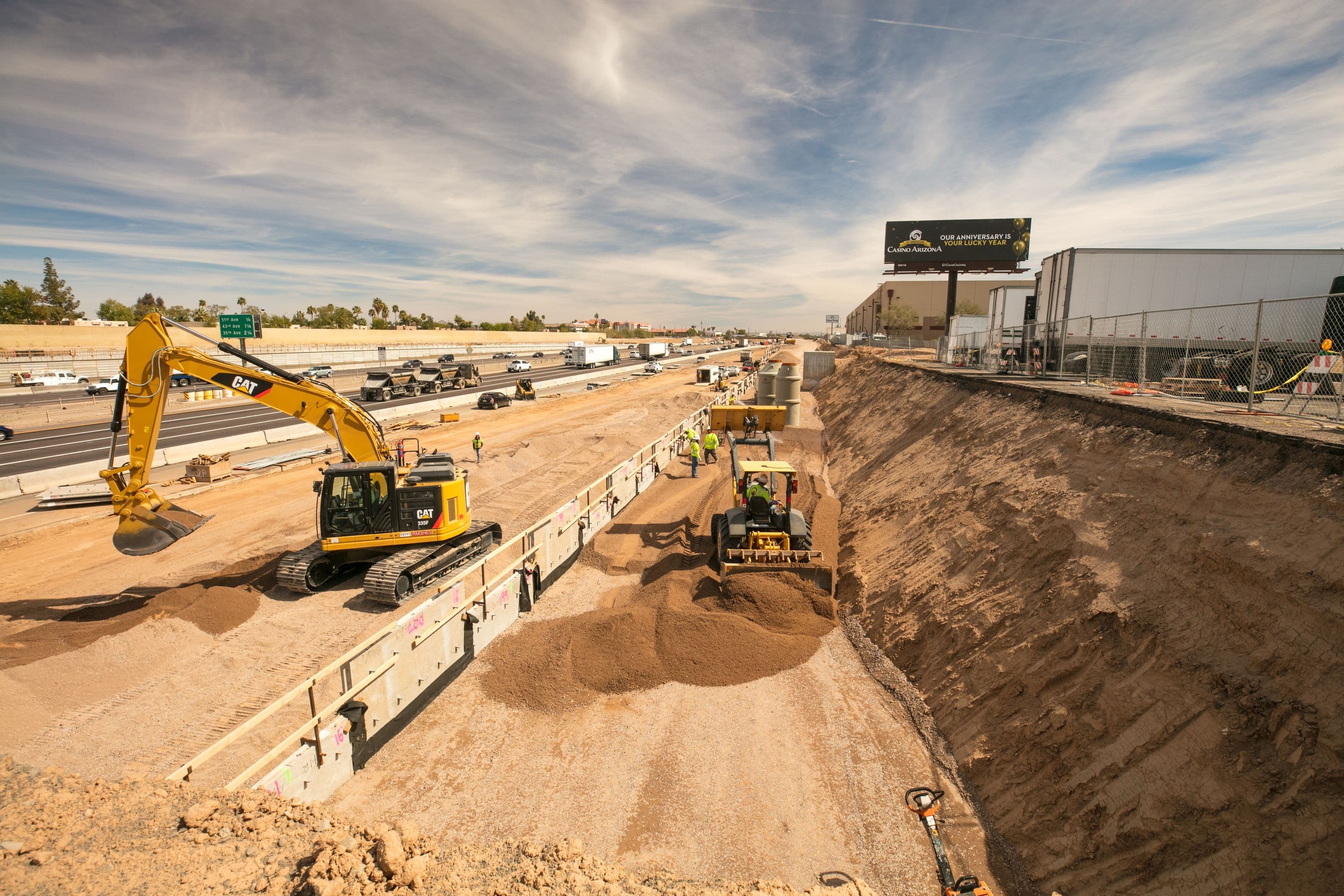 I-10 westbound off-ramp earth moving