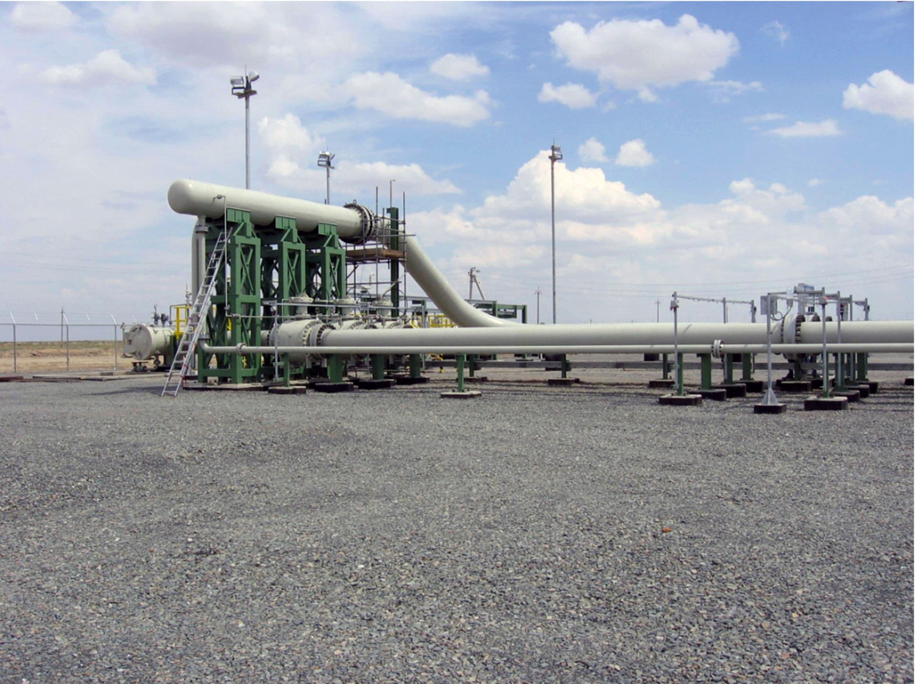 Terminus of 40" gas export pipeline and custody transfer metering