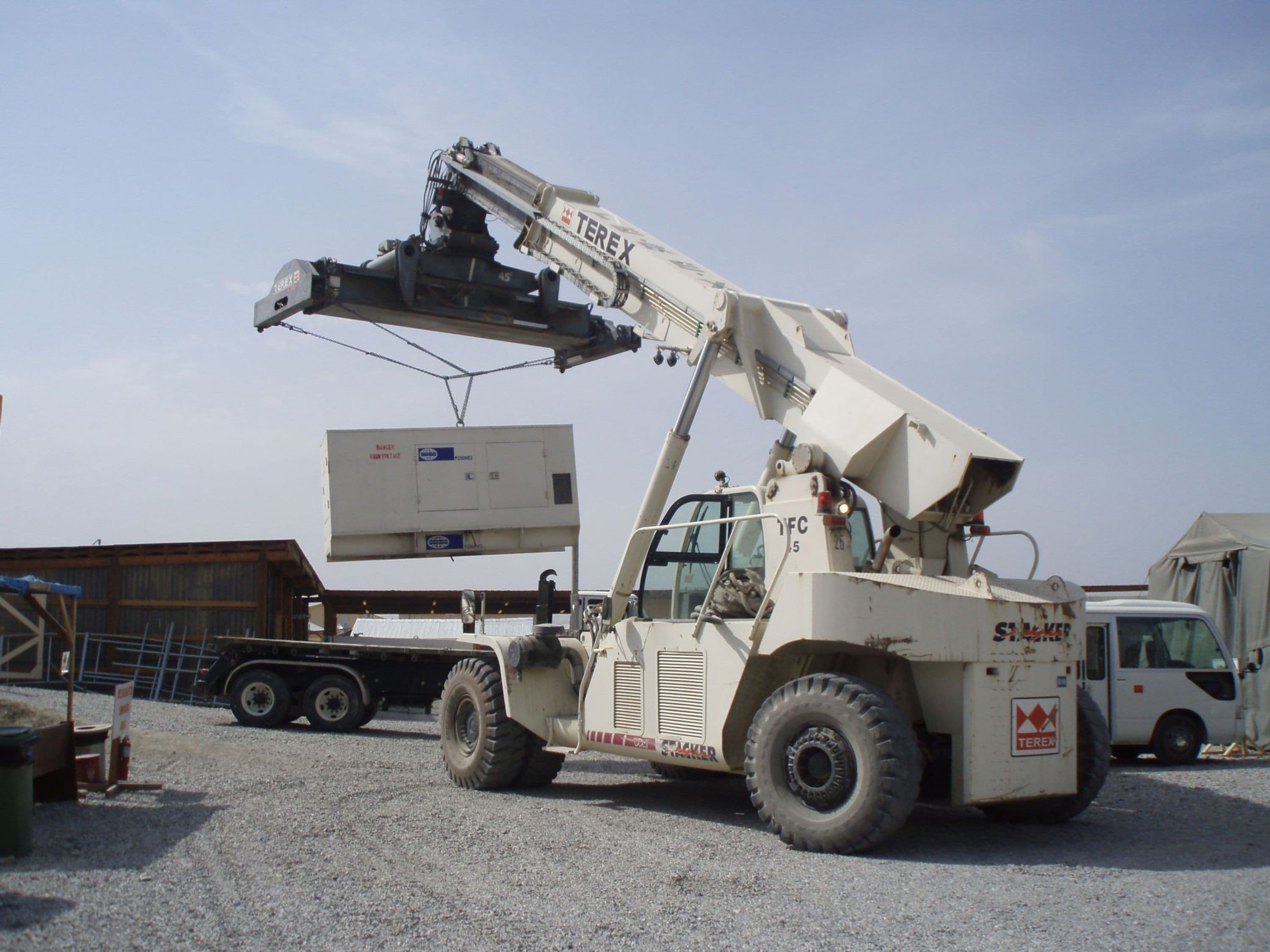 Offloading a generator at Forward Operating Base Fenty