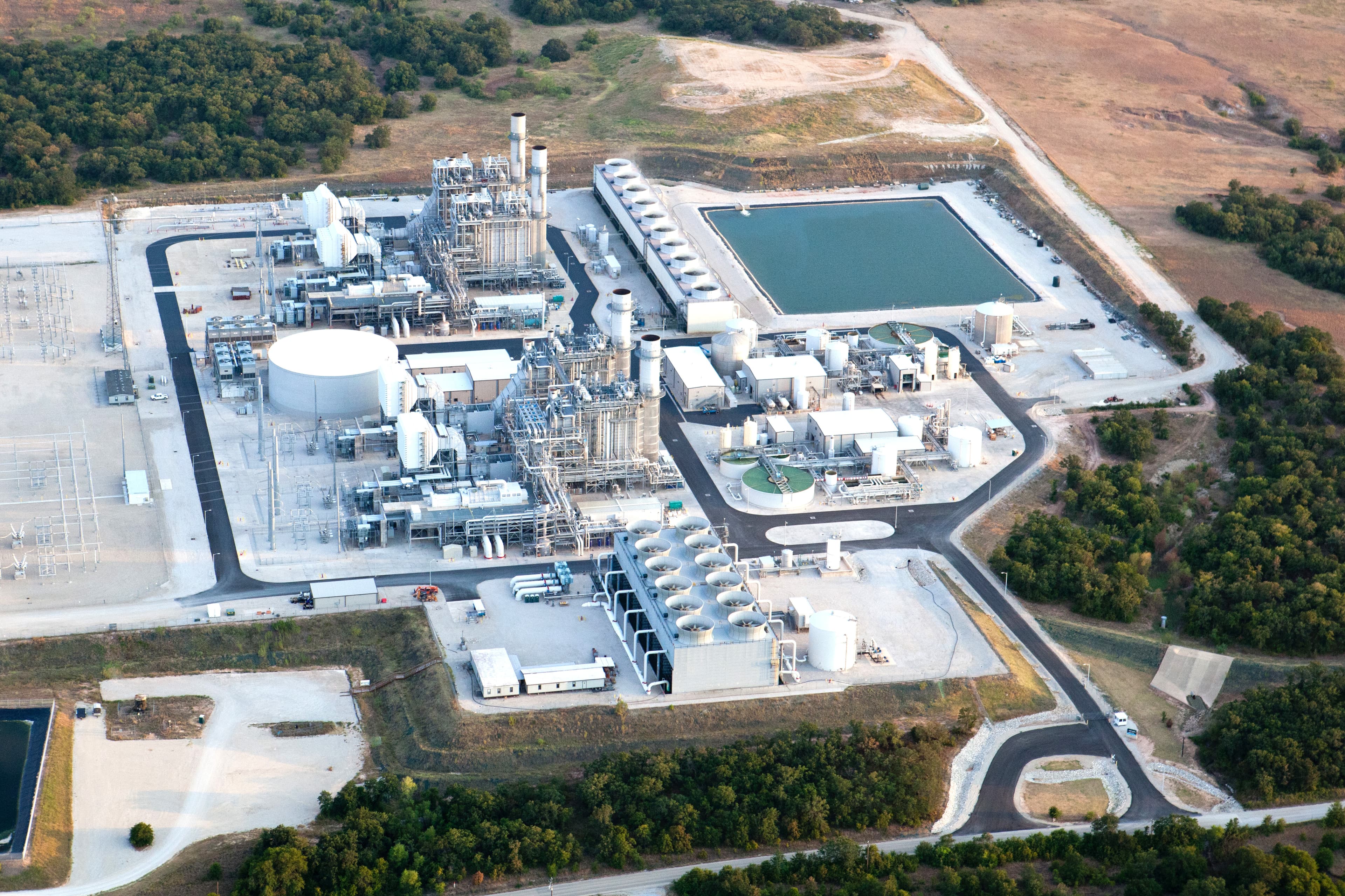 Aerial view of power plant